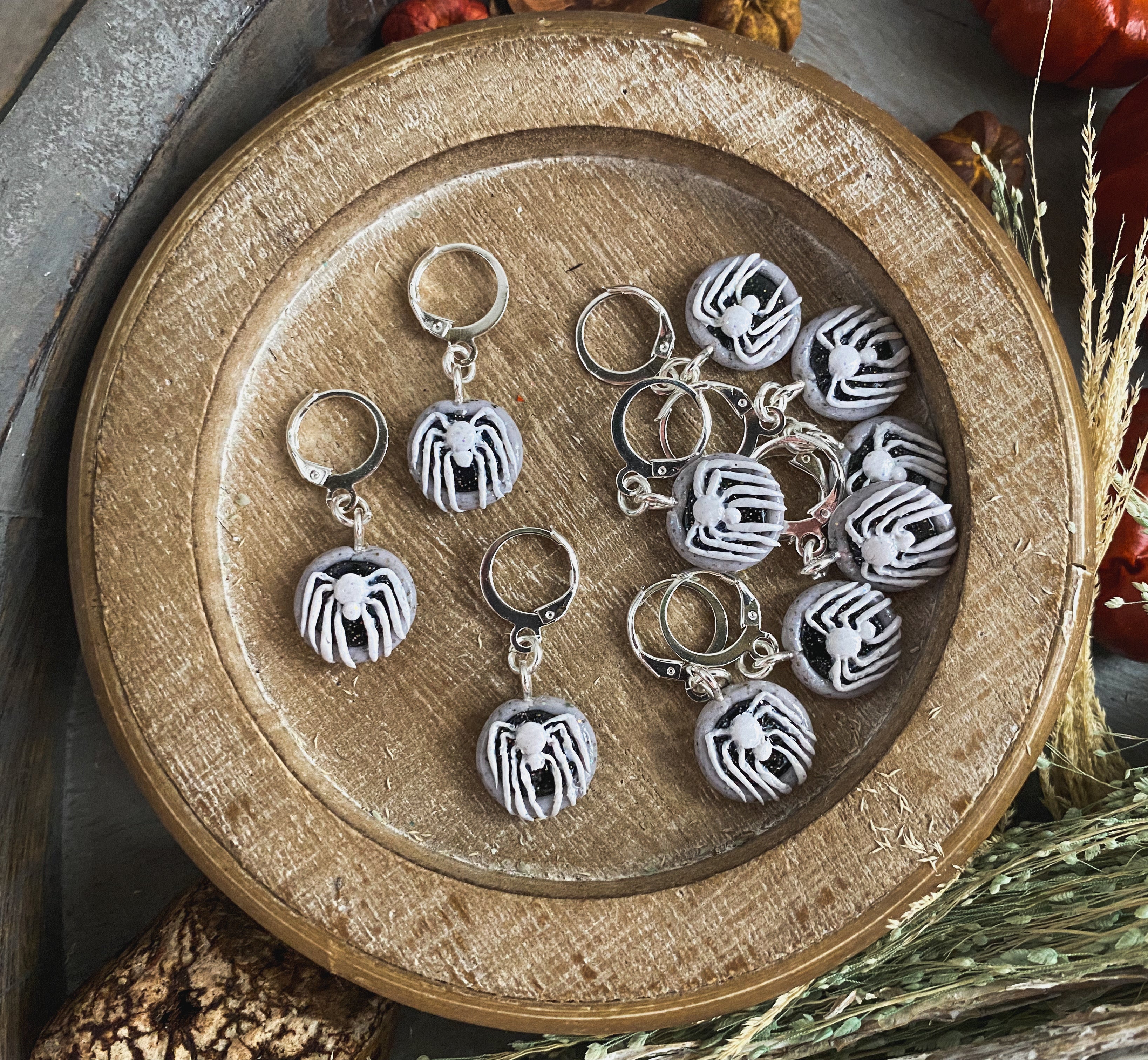 Autumn Cameo Markers | Polymer Clay Stitch Markers | – Dragon