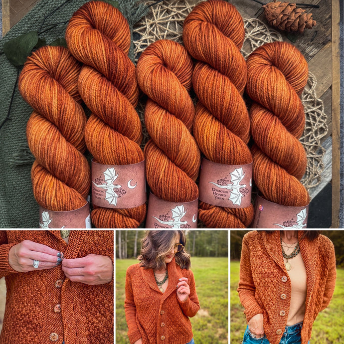 Winter Court Cardi Kit | Worsted Version | Rustic Pumpkins
