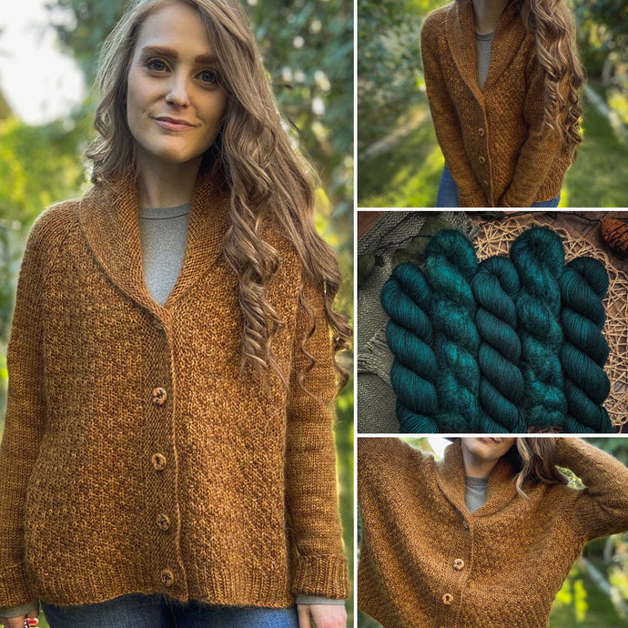 Winter Court Cardi Kit | DK + Mohair Version | Riverwoods