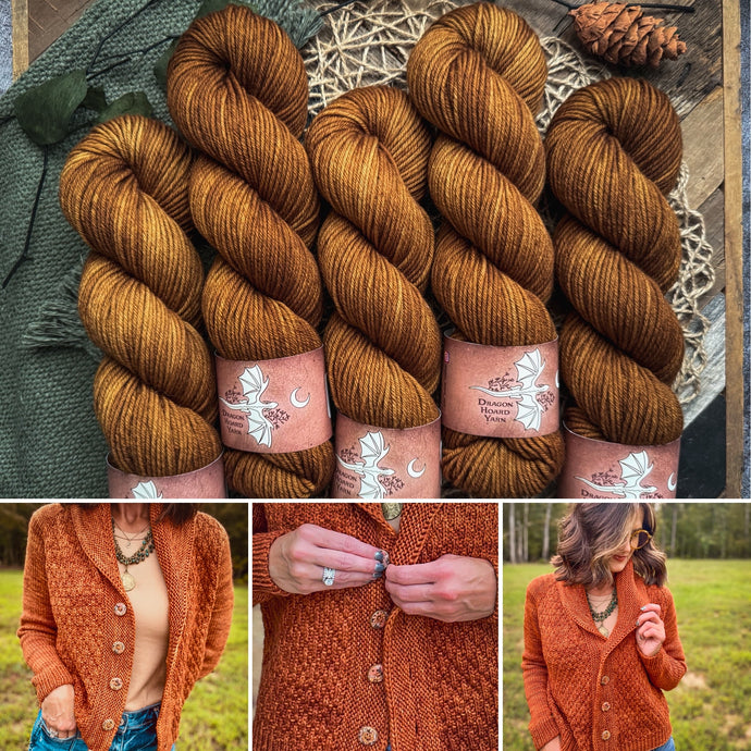 Winter Court Cardi Kit | Worsted Version | Boot Leather