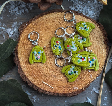 Ugly Christmas Sweater | Polymer Clay Stitch Markers |
