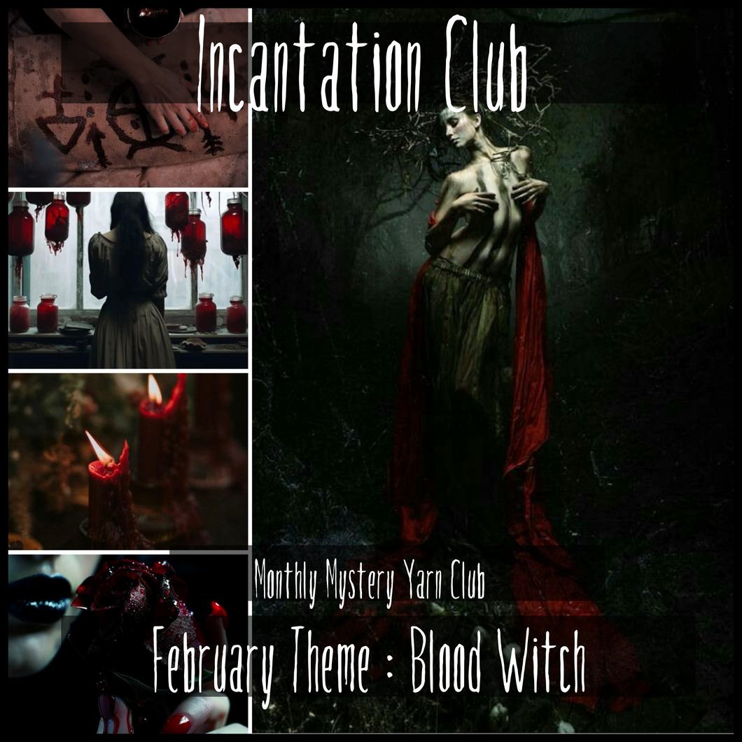 Incantation Club | Monthly Mystery Yarn Club | February Theme : Blood Witch