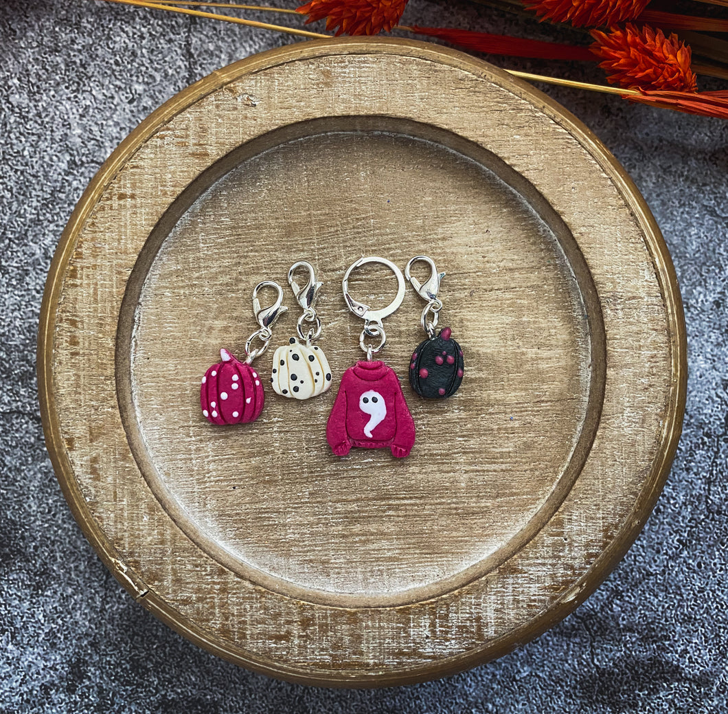 Pretty Spooky Hoodie Set | Polymer Clay Stitch Markers |