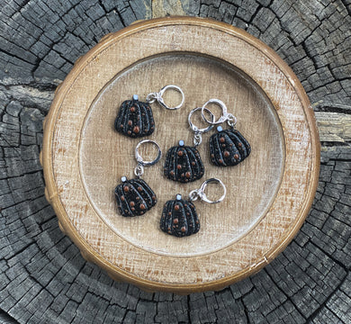 Sparkle Pumpkin | Polymer Clay Stitch Markers |