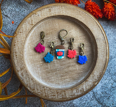 Vivid Fall Set | Polymer Clay Stitch Markers |