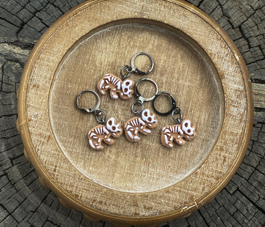 Cookie Triceratops | Polymer Clay Stitch Markers |