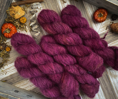 purple lace yarn, suri alpaca silk — Dark Lake Fiber Art