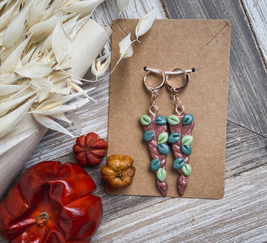 Braided Earrings | Falling Leaves | Polymer Clay Jewelry