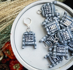 Inmate Sweater Charm | Polymer Clay Stitch Markers |