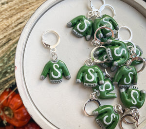 Slytherin Sweater | Polymer Clay Stitch Markers |