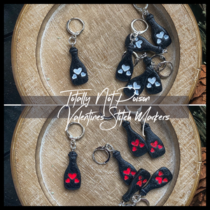 Totally Not Poison Stitch Markers | Wednesday Collection | Polymer Clay Stitch Markers |