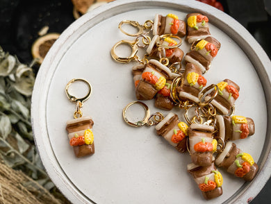 Pumpkin Spice Latte Life | Polymer Clay Stitch Markers |