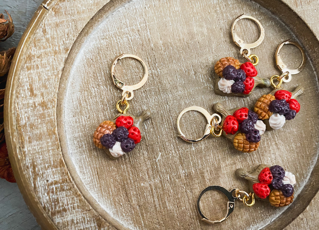 (S) Autumn Strawberry Board | Polymer Clay Stitch Markers |