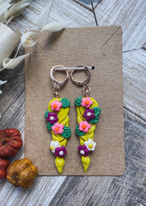 Braided Earrings | Rapunzel | Polymer Clay Jewelry