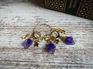 Fae Knitting Jewels | Gemstone Markers | Amethyst