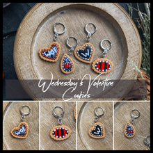 Wednesday’s Valentine Cookie Set | Wednesday Collection | Polymer Clay Stitch Markers |