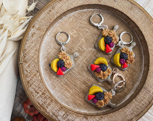 (L) Autumn Apricot Cheese Board | Polymer Clay Stitch Markers |