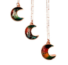 Fae Knitting Jewels | Rainbow Agate Druzy Geode Moon Necklace