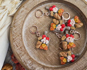 (L) Autumn Strawberries Board | Polymer Clay Stitch Markers |