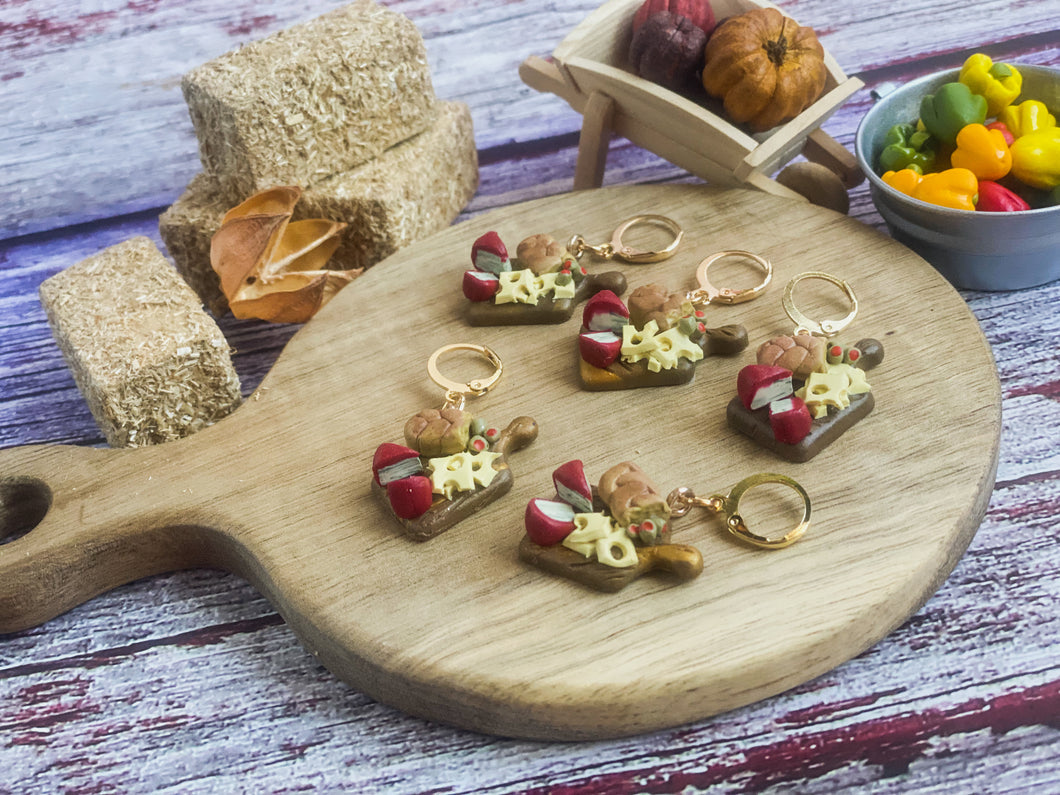 Autumn Harvest Cheese Board | Polymer Clay Stitch Markers |