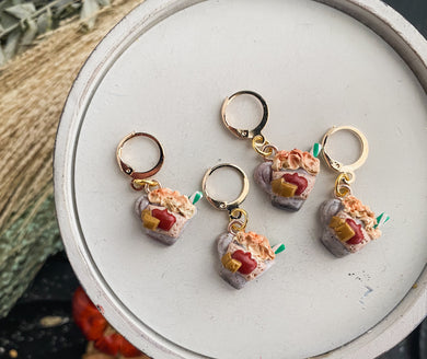 Autumn Charm | Caramel Apple Spice Mug| Polymer Clay Stitch Markers |